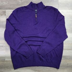 Polo Golf Ralph Lauren Merino Wool 1/4 Zip Sweater Men’s XL Purple Pullover​